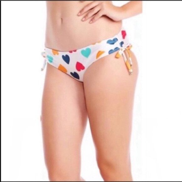 WILDFOX Womens Size Small Vintage Heart Bandeau Bikini Set - Picture 3 of 7